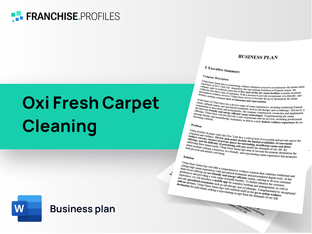 Oxi Fresh Carpet Cleaning Franchise Business Plan Template