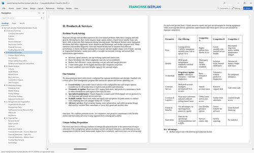 paccar leasing franchise business plan 2