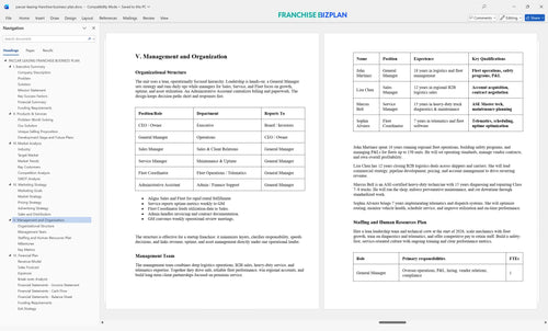 paccar leasing franchise business plan 5