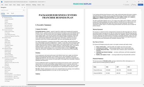 packagehub business centers franchise business plan 1