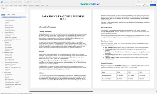 papa johns franchise business plan 1