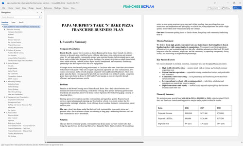 papa murphys take n bake pizza franchise business plan 1