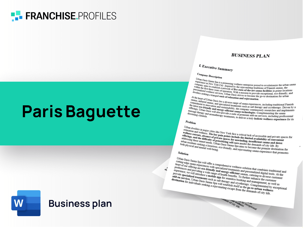 Paris Baguette Franchise Business Plan Template