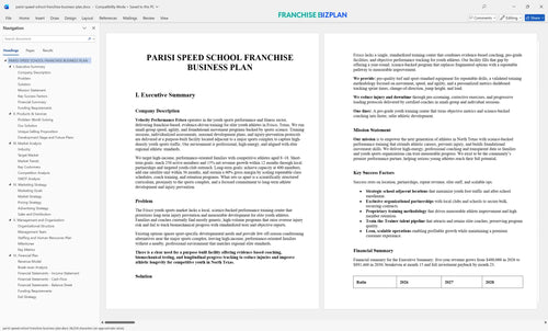 parisi speed school franchise business plan 1