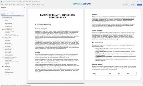 passport health franchise business plan 1