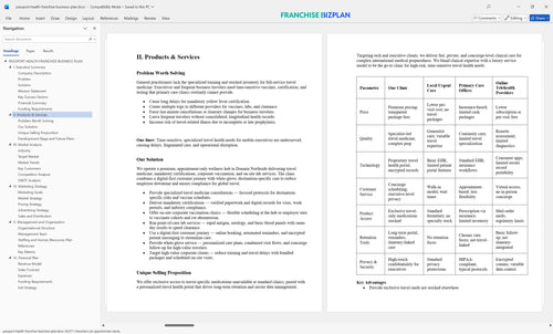 passport health franchise business plan 2