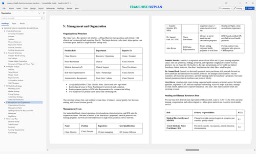 passport health franchise business plan 5
