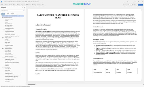 patchmaster franchise business plan 1