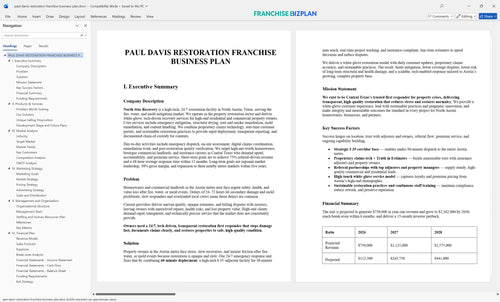 paul davis restoration franchise business plan 1