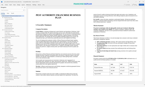 pest authority franchise business plan 1