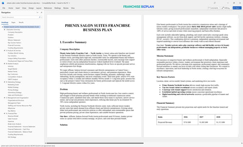 phenix salon suites franchise business plan 1