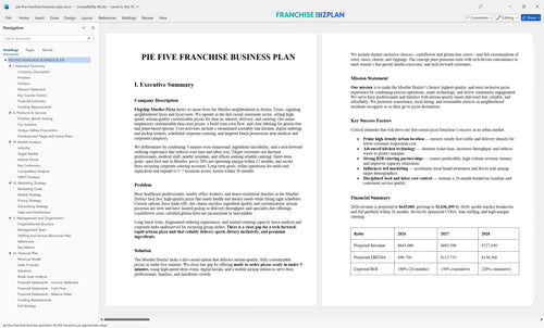 pie five franchise business plan 1