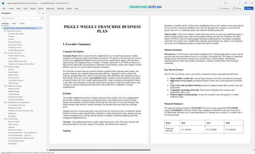 piggly wiggly franchise business plan 1