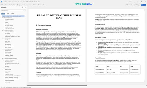pillar to post franchise business plan 1
