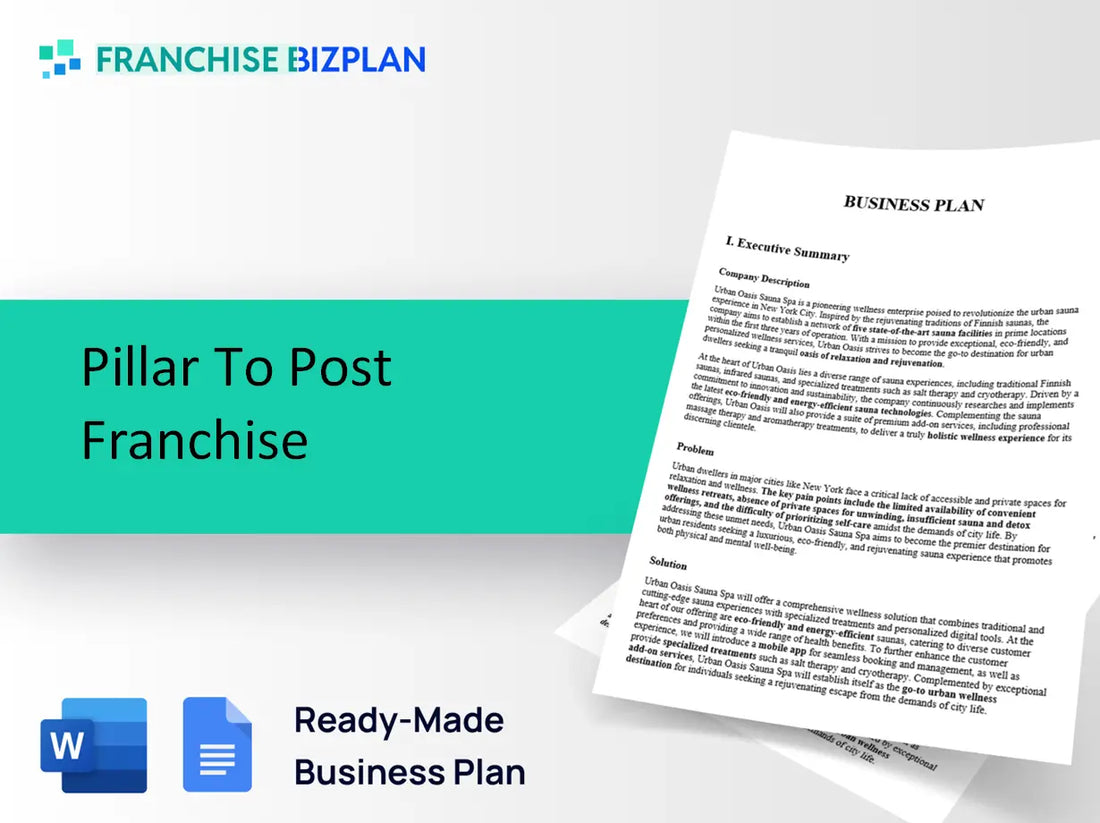 Pillar To Post Franchise Business Plan 2026 Updated