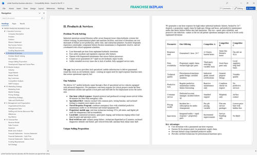 pirtek franchise business plan 2