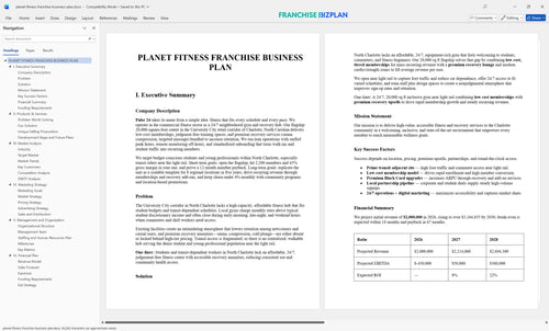 planet fitness franchise business plan 1