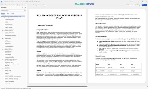 platos closet franchise business plan 1