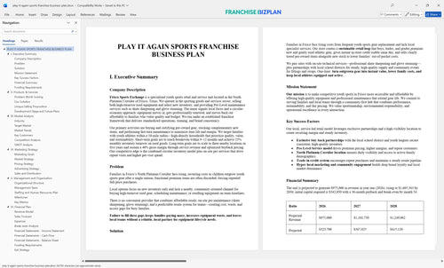 play it again sports franchise business plan 1