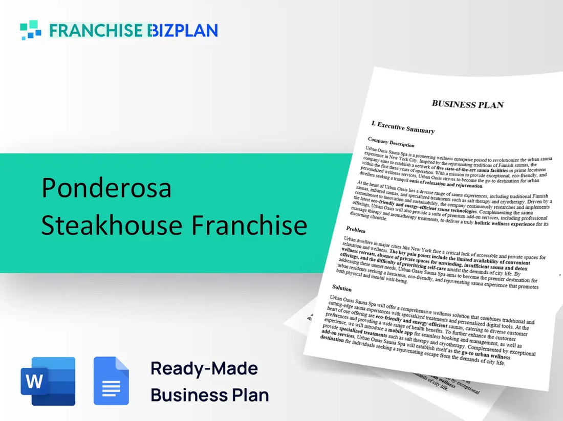 Ponderosa Steakhouse Franchise Business Plan 2026 Updated