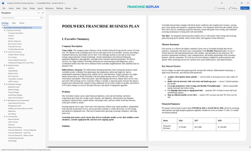 poolwerx franchise business plan 1