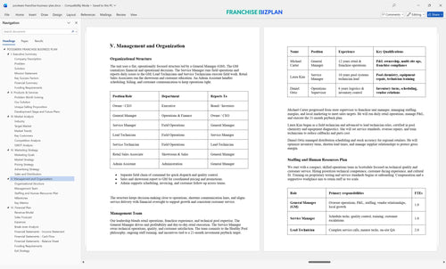 poolwerx franchise business plan 5
