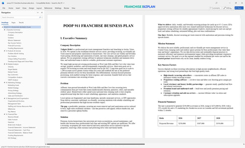poop 911 franchise business plan 1