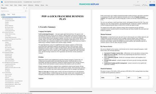 pop a lock franchise business plan 1