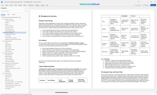 pop a lock franchise business plan 2