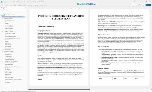 precision door service franchise business plan 1