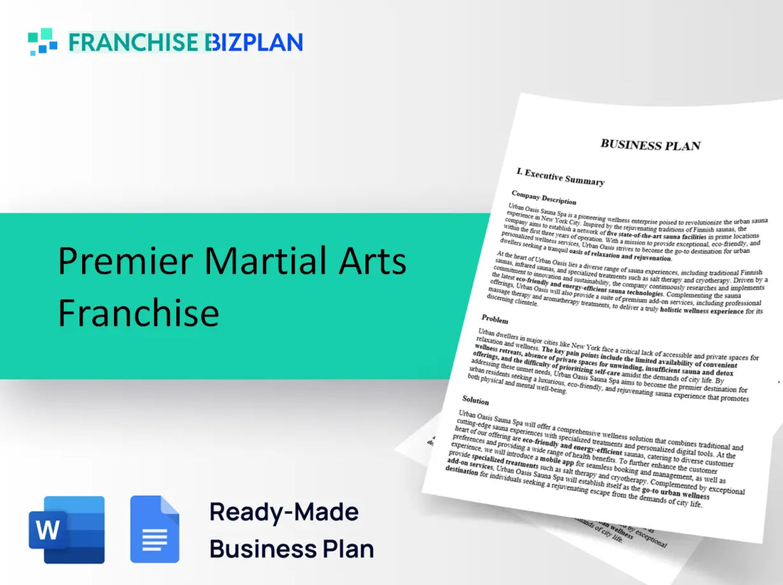 Premier Martial Arts Franchise Business Plan 2026 Updated