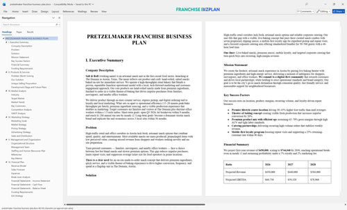 pretzelmaker franchise business plan 1