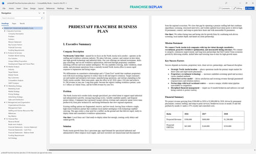 pridestaff franchise business plan 1