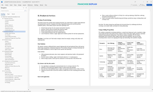 pridestaff franchise business plan 2