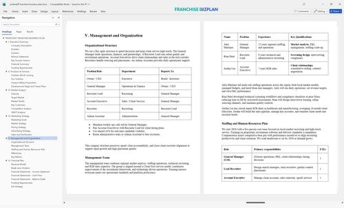 pridestaff franchise business plan 5