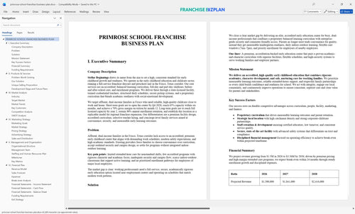 primrose school franchise business plan 1