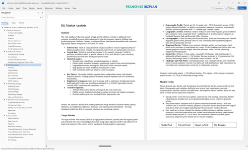 primrose school franchise business plan 3