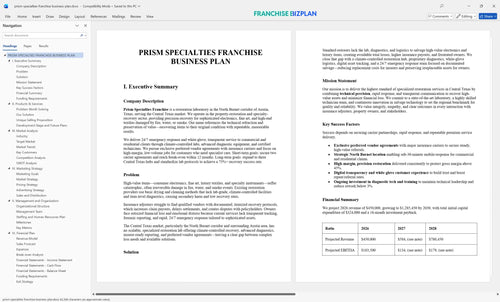 prism specialties franchise business plan 1