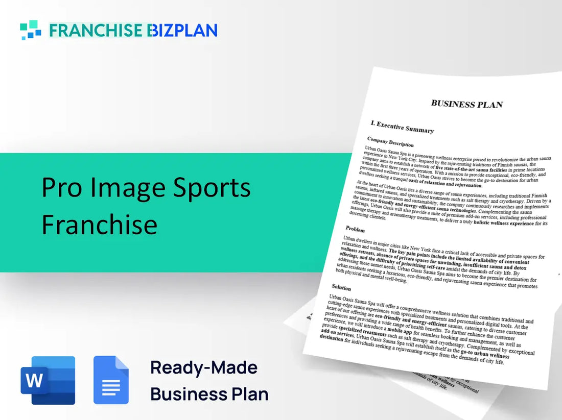 Pro Image Sports Franchise Business Plan 2026 Updated