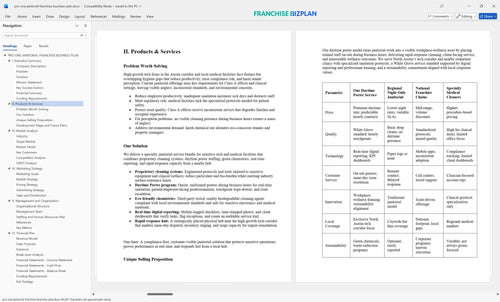 pro one janitorial franchise business plan 2