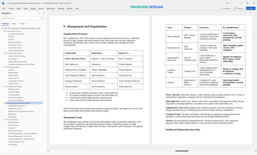 pro one janitorial franchise business plan 5