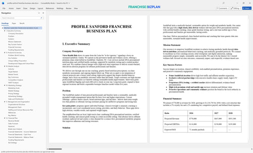 profile sanford franchise business plan 1