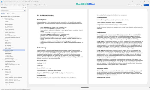 proforma franchise business plan 4