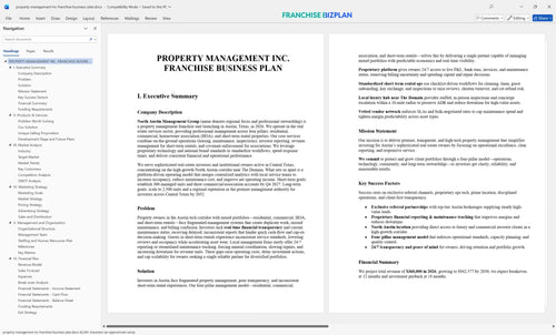 property management inc franchise business plan 1