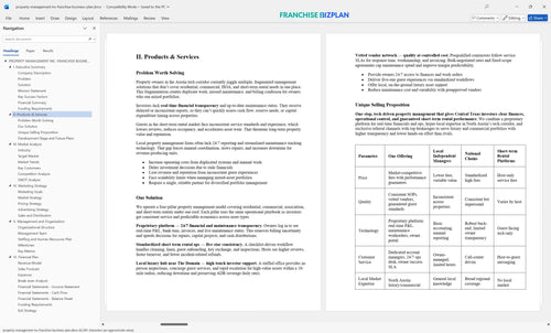 property management inc franchise business plan 2
