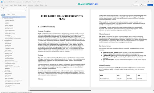pure barre franchise business plan 1
