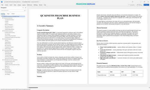qc kinetix franchise business plan 1