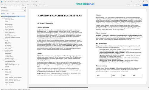 radisson franchise business plan 1