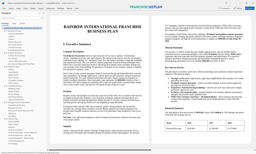 rainbow international franchise business plan 1