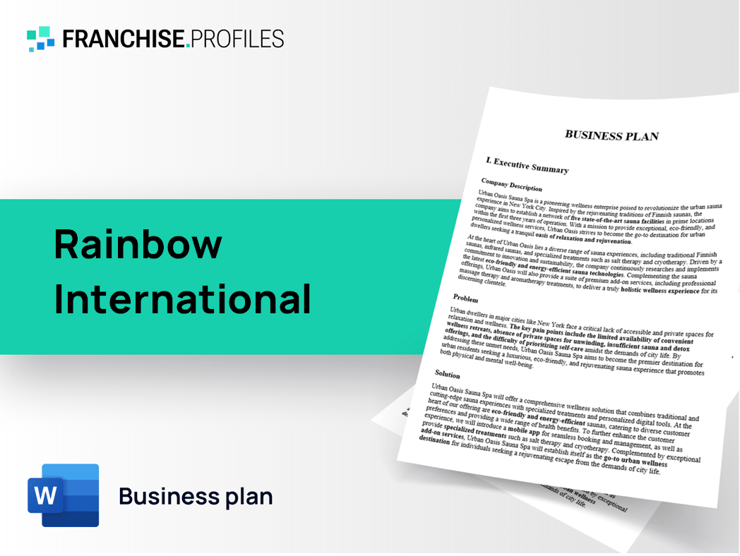 Rainbow International Franchise Business Plan Template